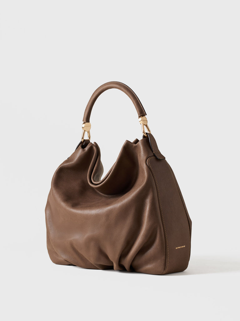 Leather Handbag - BICE HOBO BAG MEDIUM - Borbonese