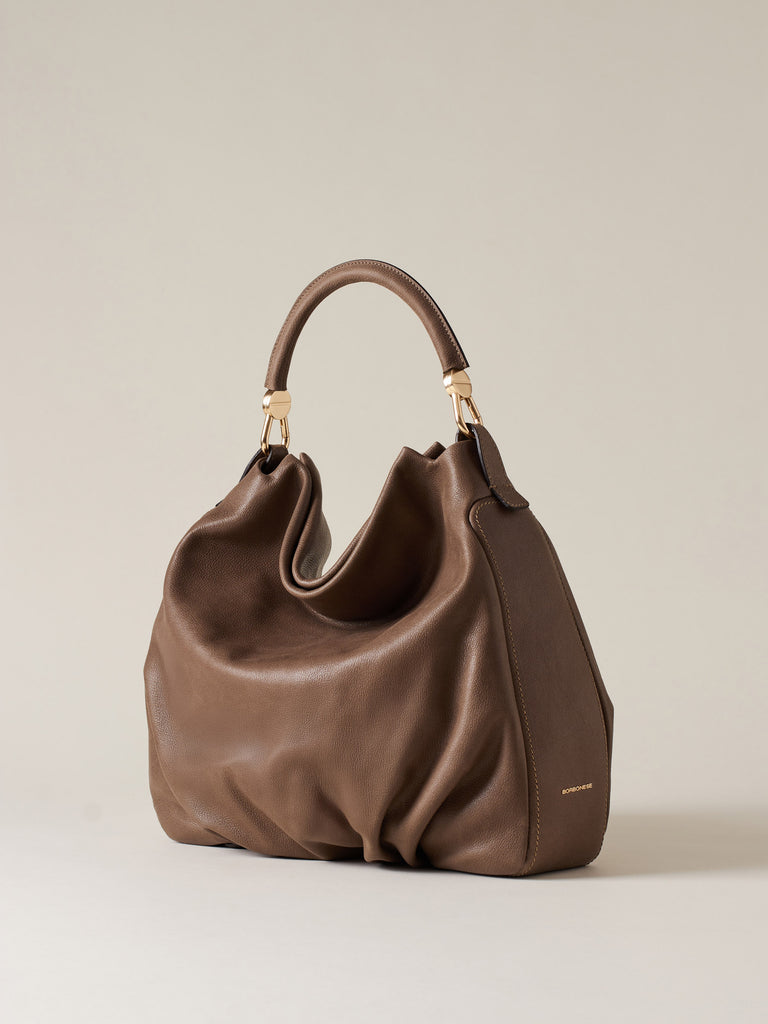 Leather Handbag - BICE HOBO BAG MEDIUM - Borbonese