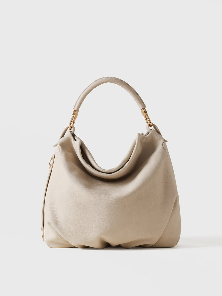 Leather Handbag - BICE HOBO BAG MEDIUM - Borbonese