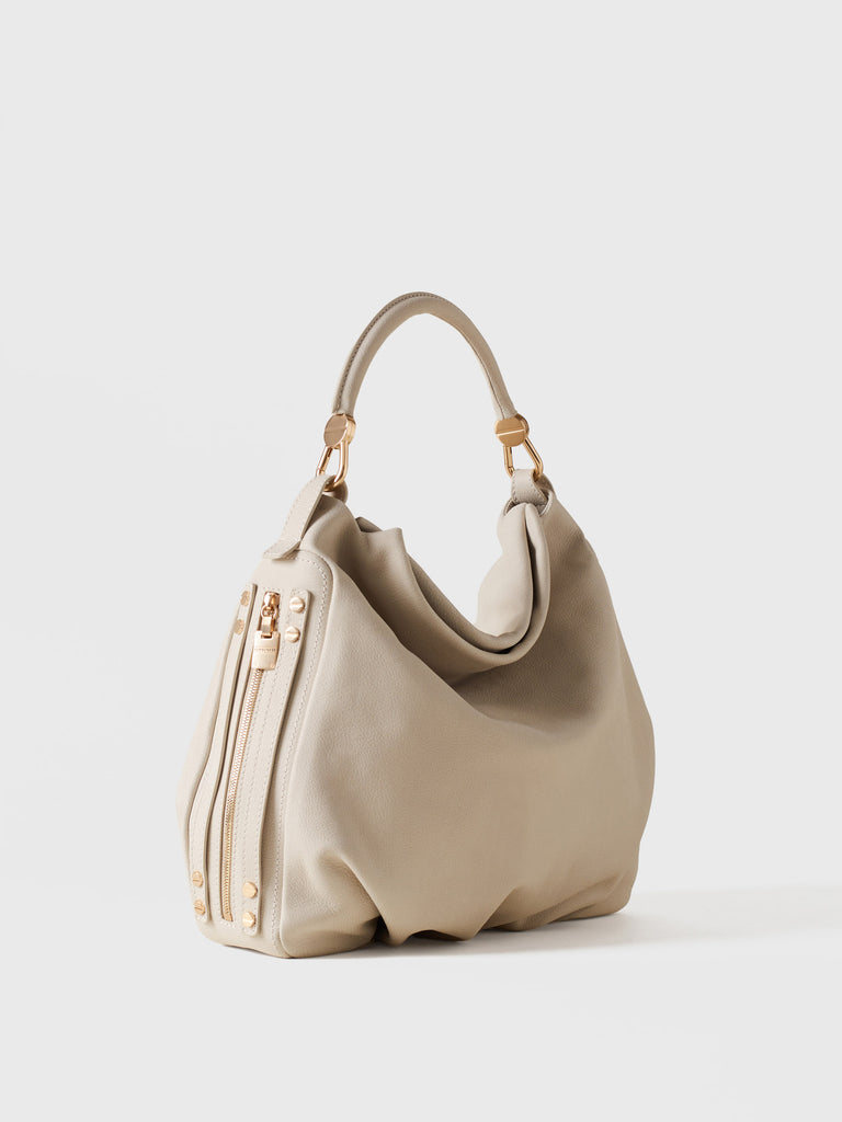 Leather Handbag - BICE HOBO BAG MEDIUM - Borbonese