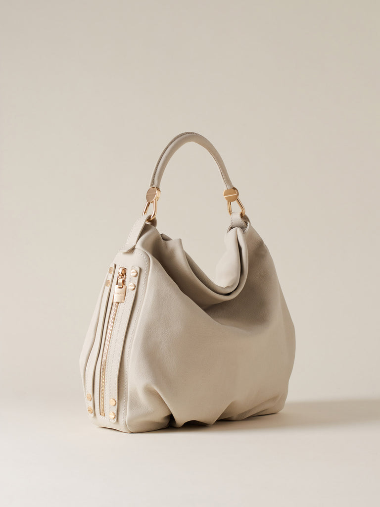 Leather Handbag - BICE HOBO BAG MEDIUM - Borbonese