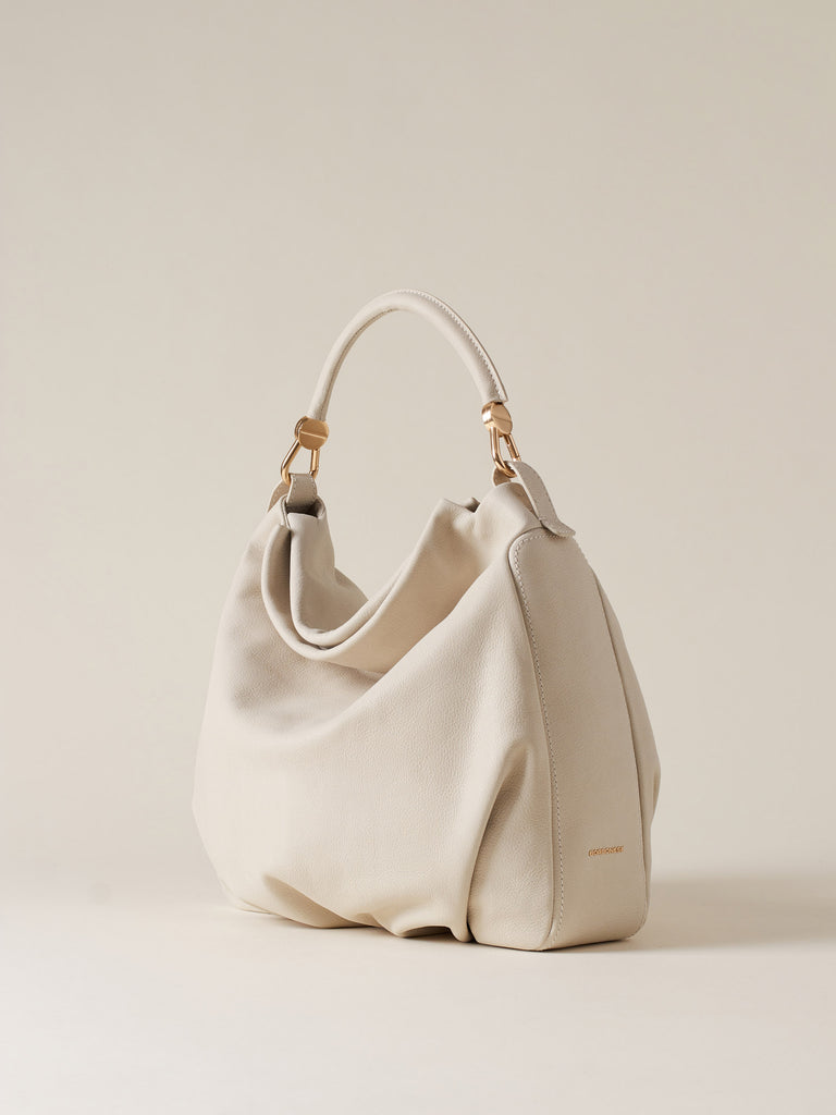 Leather Handbag - BICE HOBO BAG MEDIUM - Borbonese
