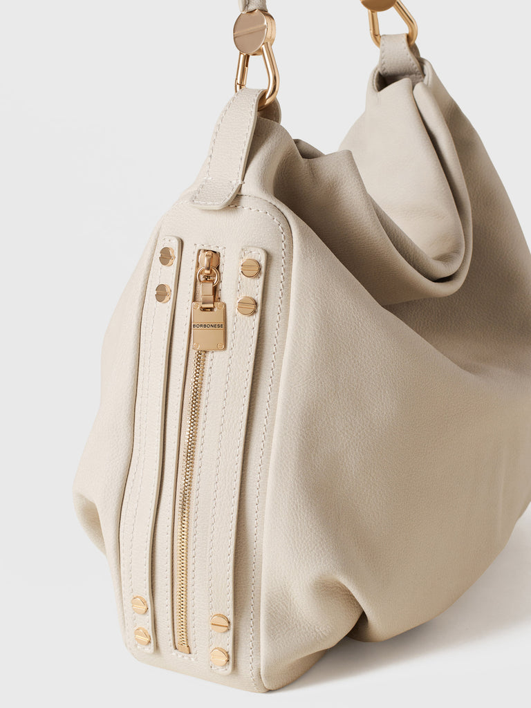 Leather Handbag - BICE HOBO BAG MEDIUM - Borbonese