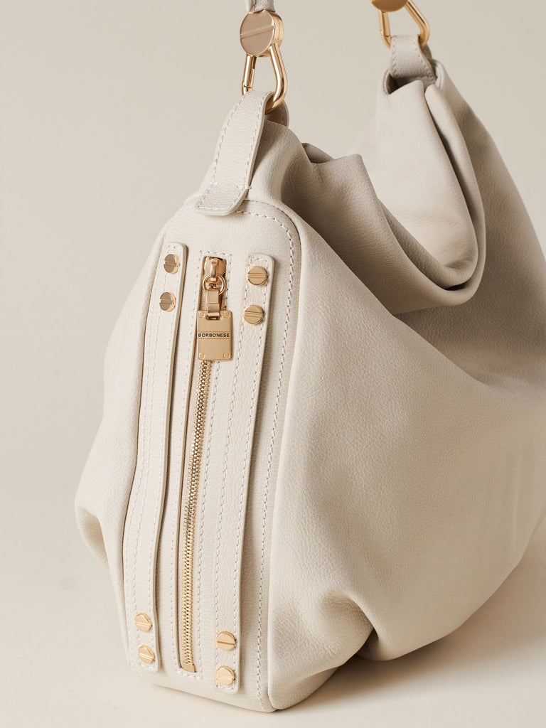 Leather Handbag - BICE HOBO BAG MEDIUM - Borbonese