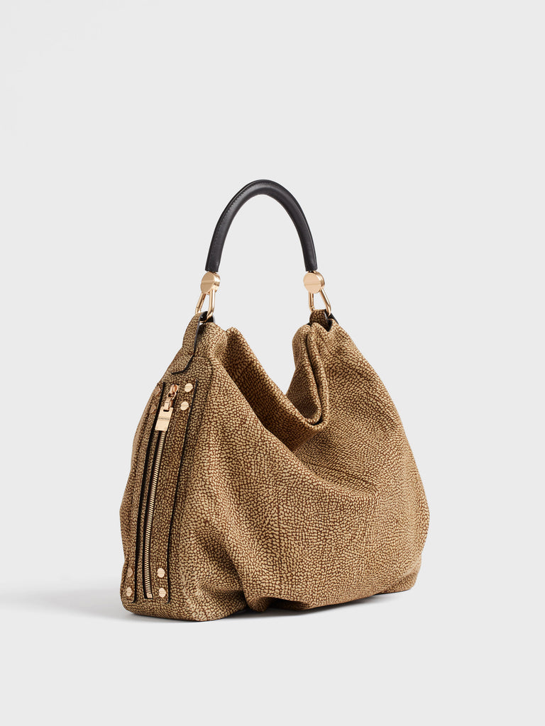 Op Suede Handbag - BICE HOBO BAG MEDIUM - Borbonese