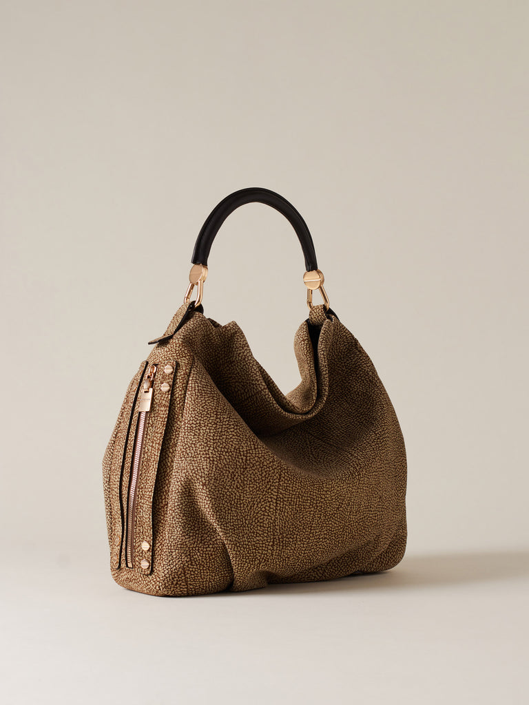 Borsa a mano di Camoscio Op - BICE BORSA HOBO MEDIUM - Borbonese