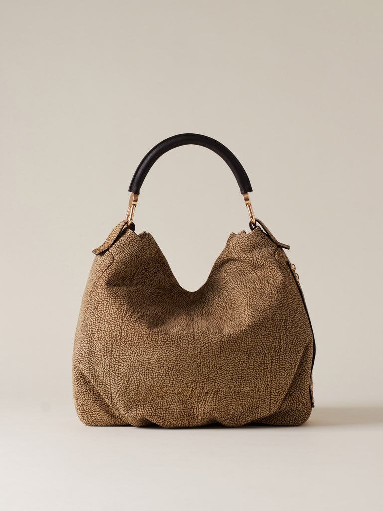Borsa a mano di Camoscio Op - BICE BORSA HOBO MEDIUM - Borbonese