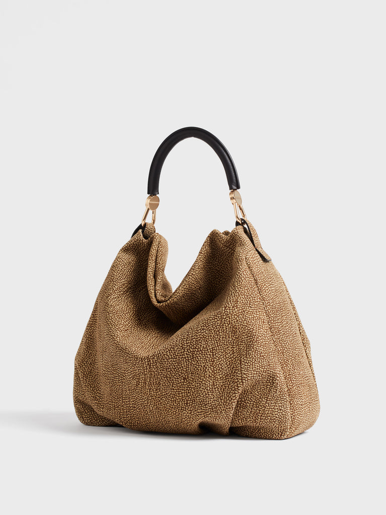 Op Suede Handbag - BICE HOBO BAG MEDIUM - Borbonese