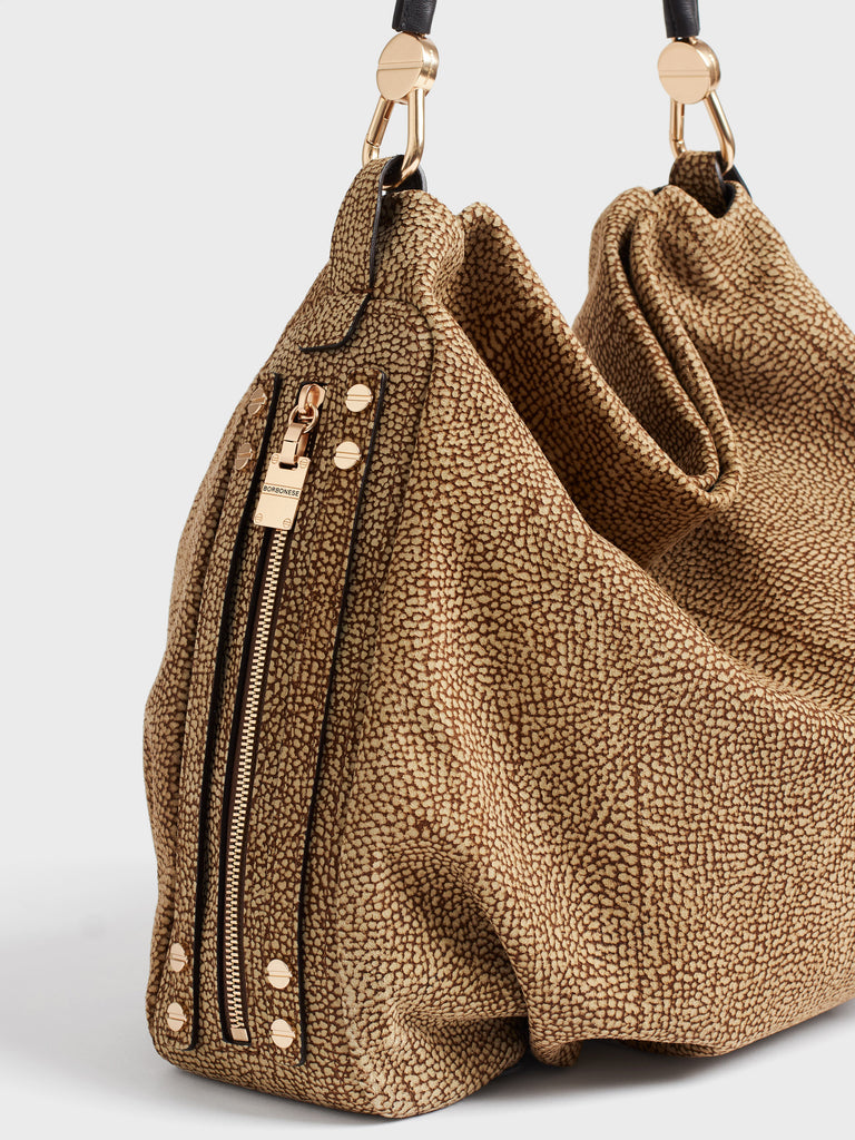 Op Suede Handbag - BICE HOBO BAG MEDIUM - Borbonese