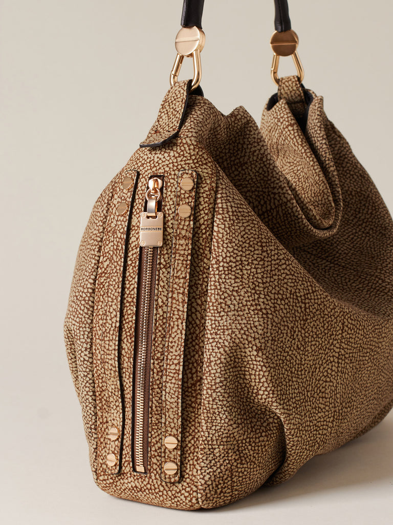 Borsa a mano di Camoscio Op - BICE BORSA HOBO MEDIUM - Borbonese