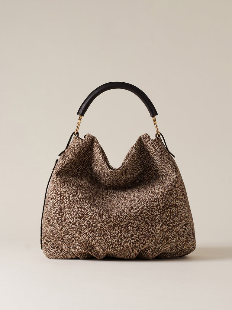 Op Suede Handbag - BICE HOBO BAG MEDIUM - Borbonese