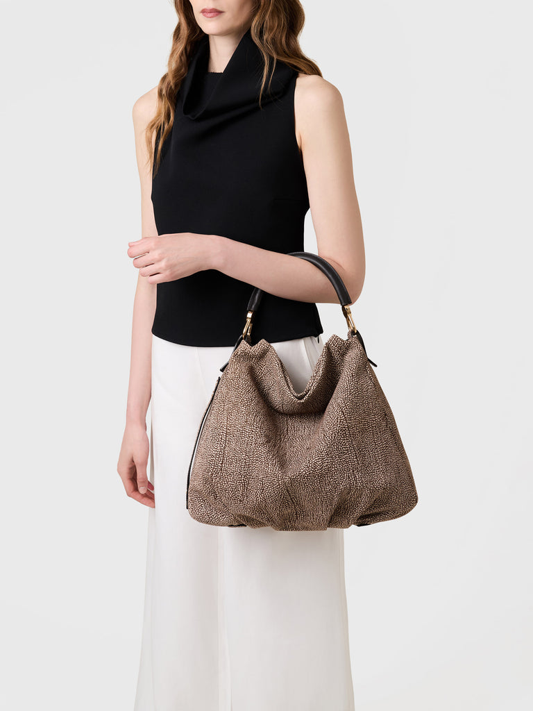 Borsa a mano di Camoscio Op - BICE BORSA HOBO MEDIUM - Borbonese