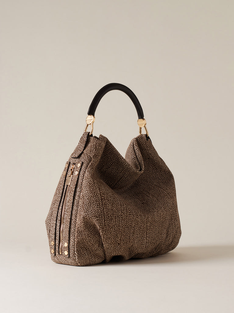 Op Suede Handbag - BICE HOBO BAG MEDIUM - Borbonese