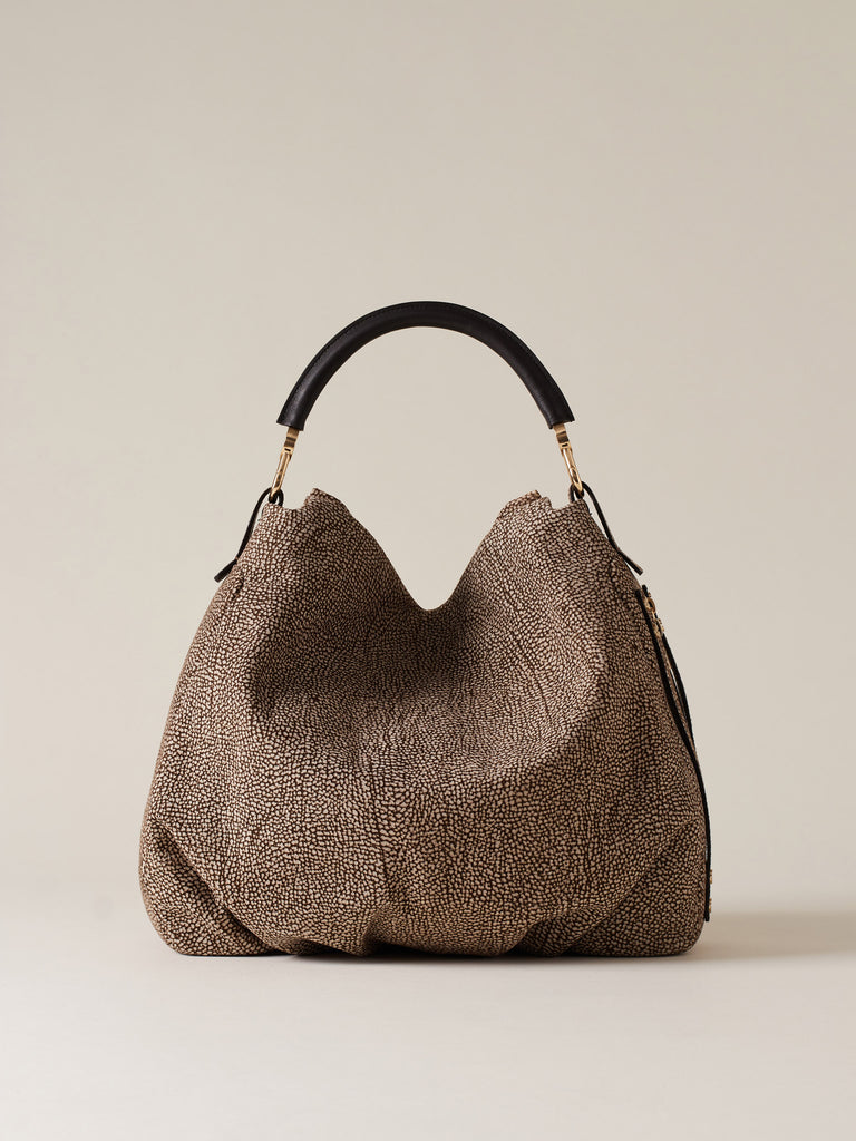 Op Suede Handbag - BICE HOBO BAG MEDIUM - Borbonese