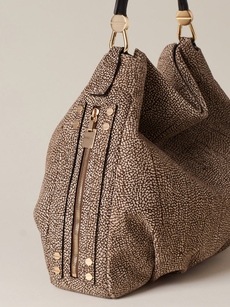 Op Suede Handbag - BICE HOBO BAG MEDIUM - Borbonese