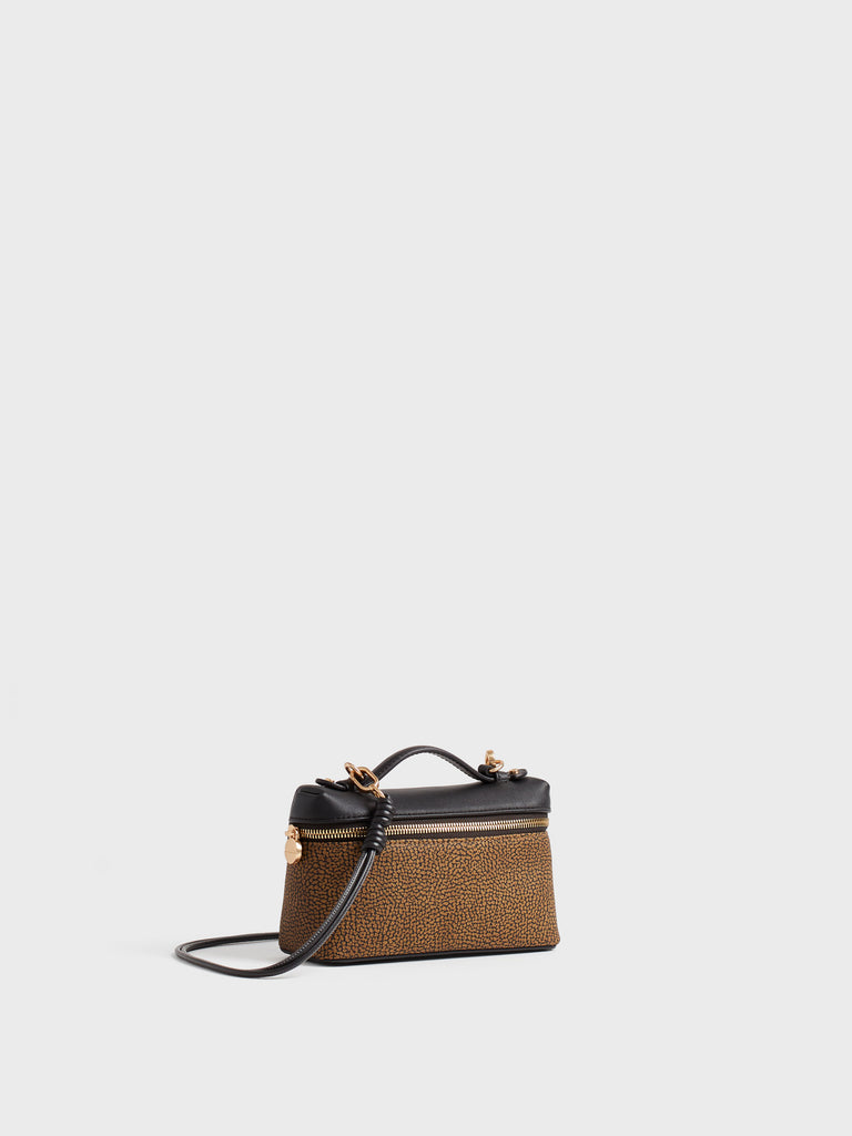 Shoulder bag of Op coated canvas - GEMINI SHOULDER BAG SMALL - Borbonese