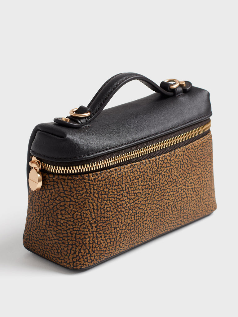 Shoulder bag of Op coated canvas - GEMINI SHOULDER BAG SMALL - Borbonese
