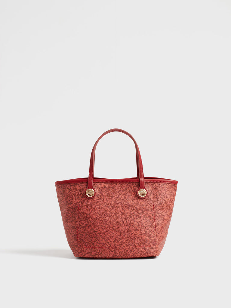 Borsa a spalla di Tela rivestita Op e Pelle - FLIGHT BORSA SHOPPING SMALL - Borbonese