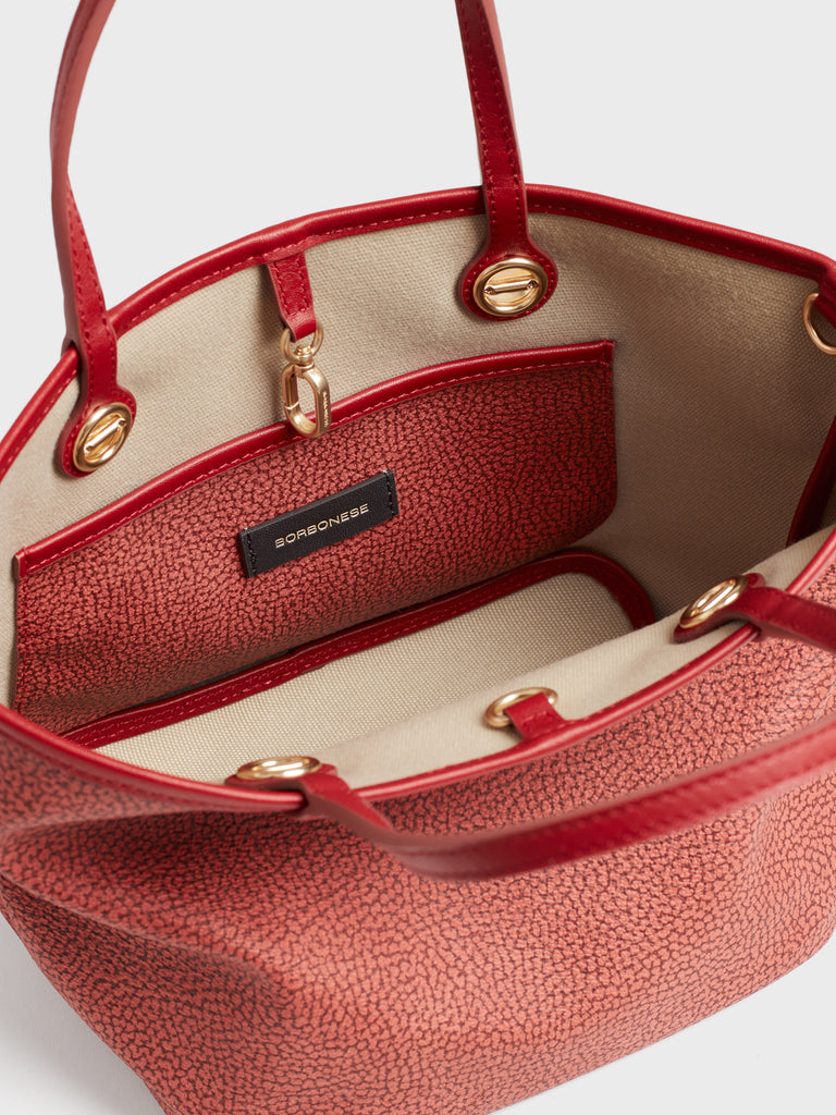 Borsa a spalla di Tela rivestita Op e Pelle - FLIGHT BORSA SHOPPING SMALL - Borbonese