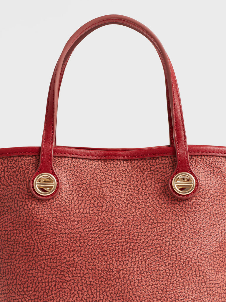 Borsa a spalla di Tela rivestita Op e Pelle - FLIGHT BORSA SHOPPING SMALL - Borbonese