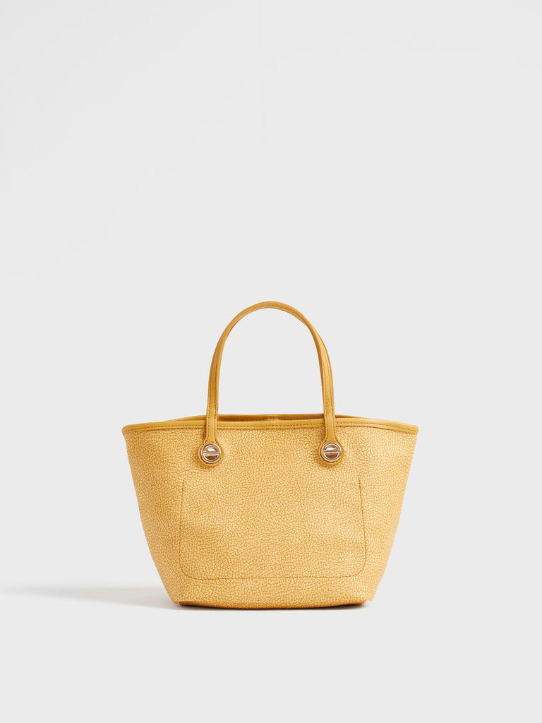 Borsa a spalla di Tela rivestita Op e Pelle - FLIGHT BORSA SHOPPING SMALL - Borbonese
