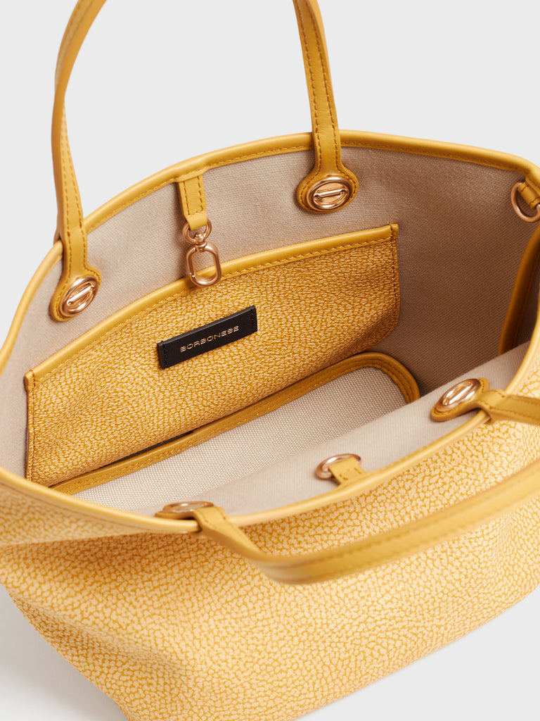 Borsa a spalla di Tela rivestita Op e Pelle - FLIGHT BORSA SHOPPING SMALL - Borbonese