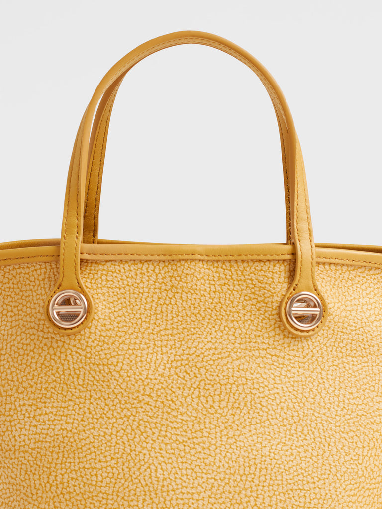 Borsa a spalla di Tela rivestita Op e Pelle - FLIGHT BORSA SHOPPING SMALL - Borbonese