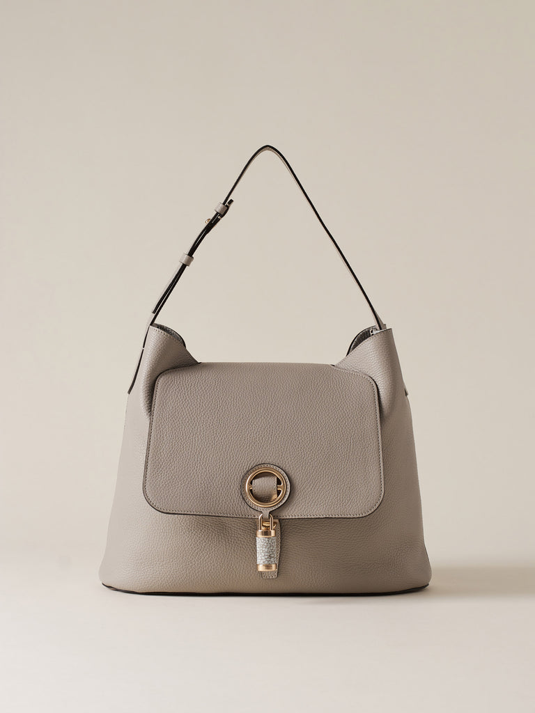 Borsa a spalla in Pelle  - PREMIER                       BORSA HOBO MEDIUM - Borbonese