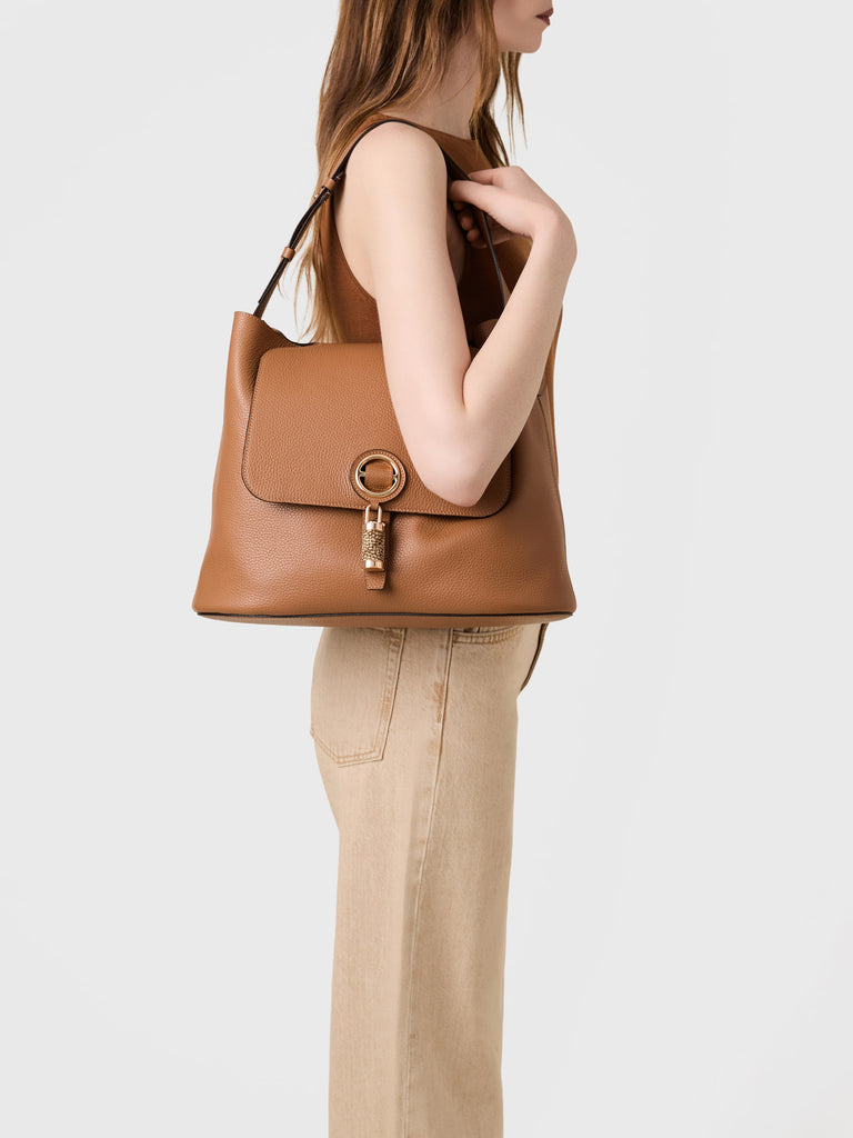 Borsa a spalla in Pelle  - PREMIER                       BORSA HOBO MEDIUM - Borbonese
