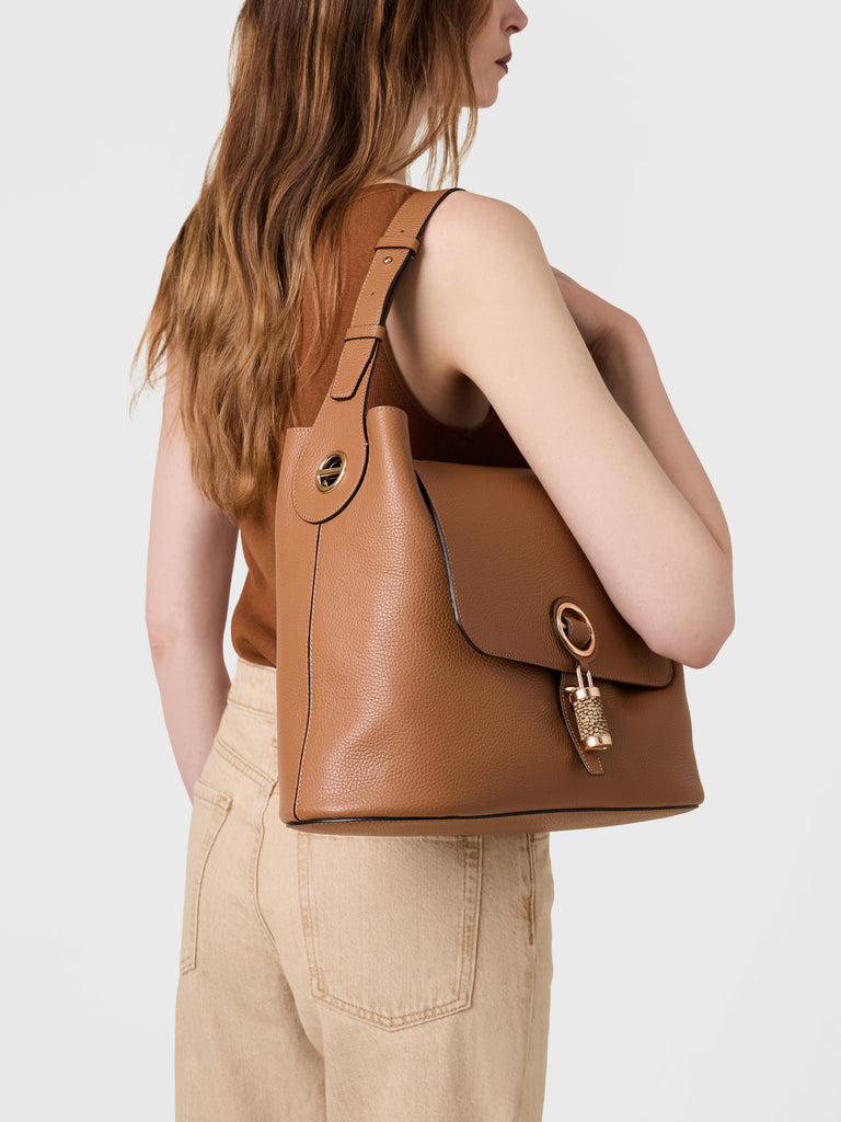 Borsa a spalla in Pelle  - PREMIER                       BORSA HOBO MEDIUM - Borbonese