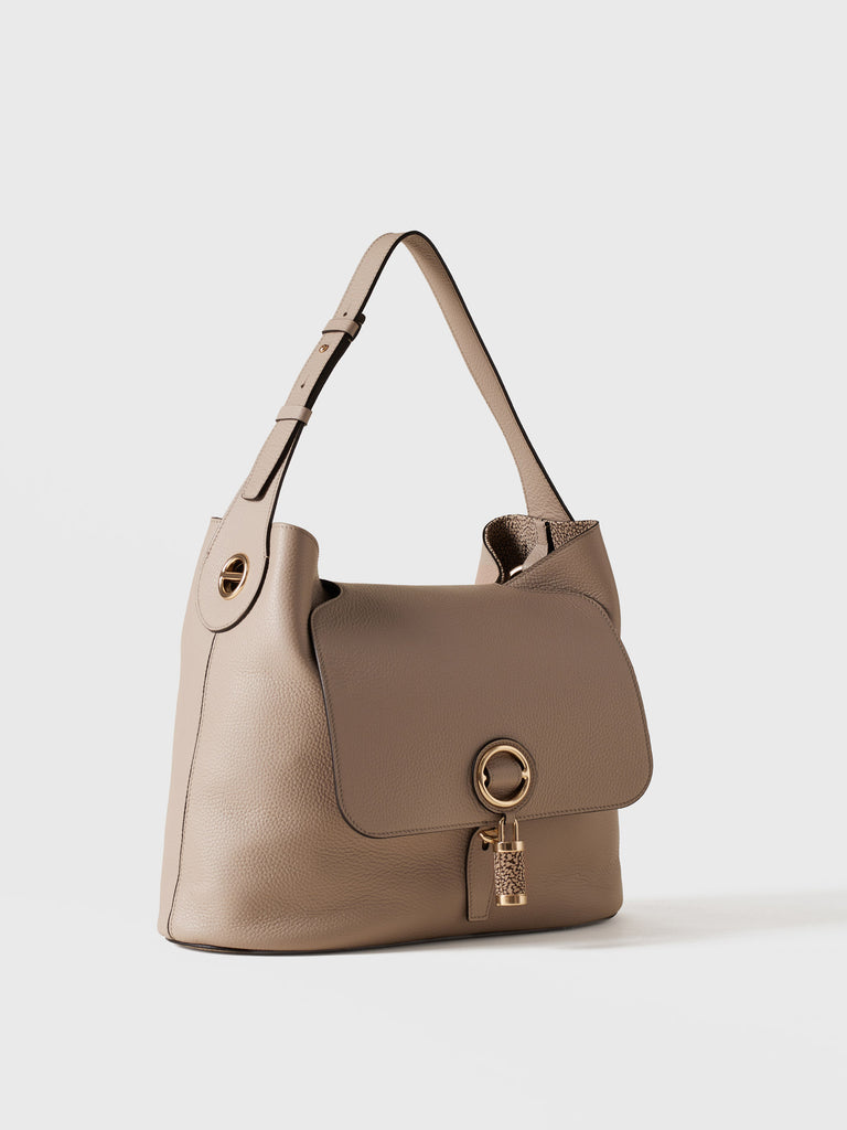 Borsa a spalla in Pelle  - PREMIER                       BORSA HOBO MEDIUM - Borbonese