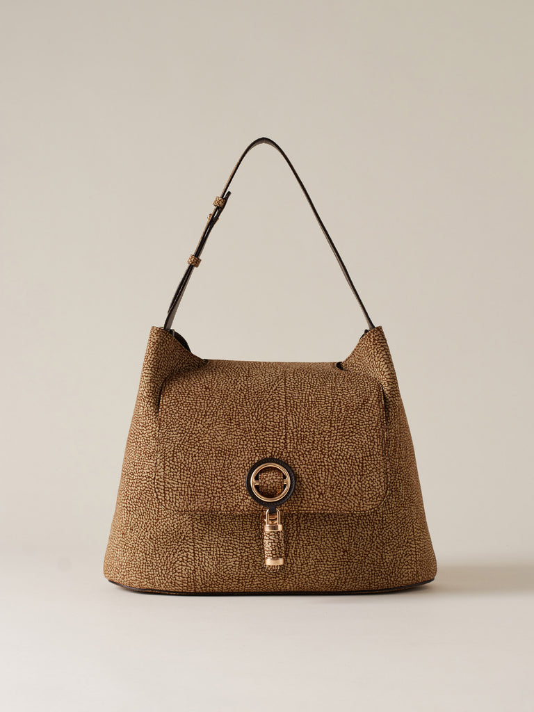 Borsa a spalla in Camoscio Op  - PREMIERE BORSA HOBO MEDIUM - Borbonese