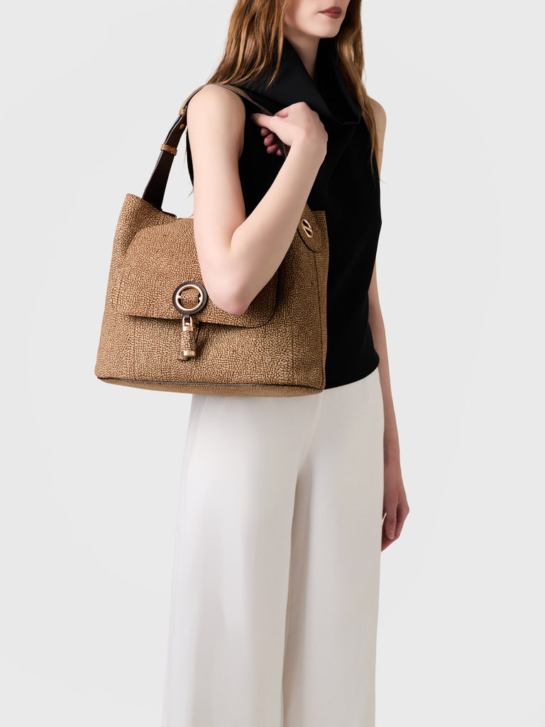 Borsa a spalla in Camoscio Op  - PREMIERE BORSA HOBO MEDIUM - Borbonese