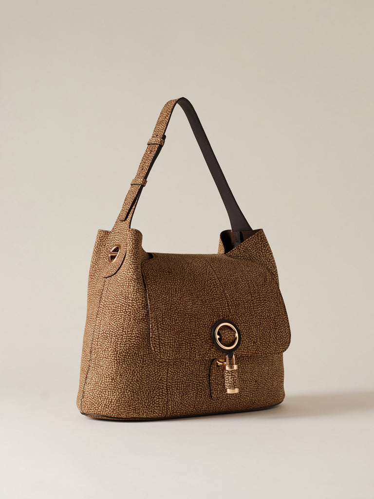 Borsa a spalla in Camoscio Op  - PREMIERE BORSA HOBO MEDIUM - Borbonese