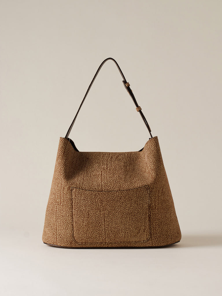 Borsa a spalla in Camoscio Op  - PREMIERE BORSA HOBO MEDIUM - Borbonese