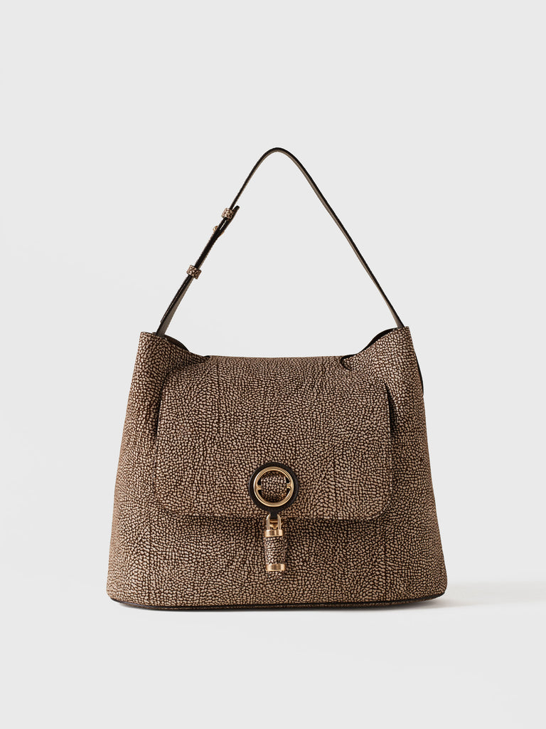 Borsa a spalla in Camoscio Op  - PREMIERE BORSA HOBO MEDIUM - Borbonese