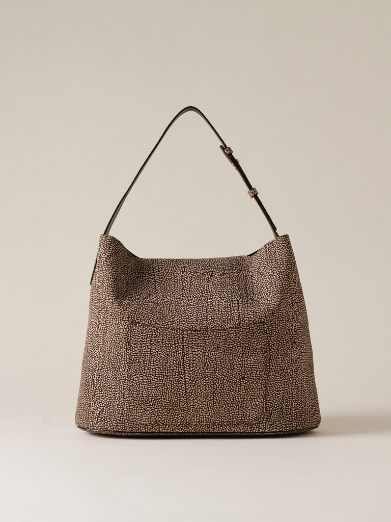 Borsa a spalla in Camoscio Op  - PREMIERE BORSA HOBO MEDIUM - Borbonese