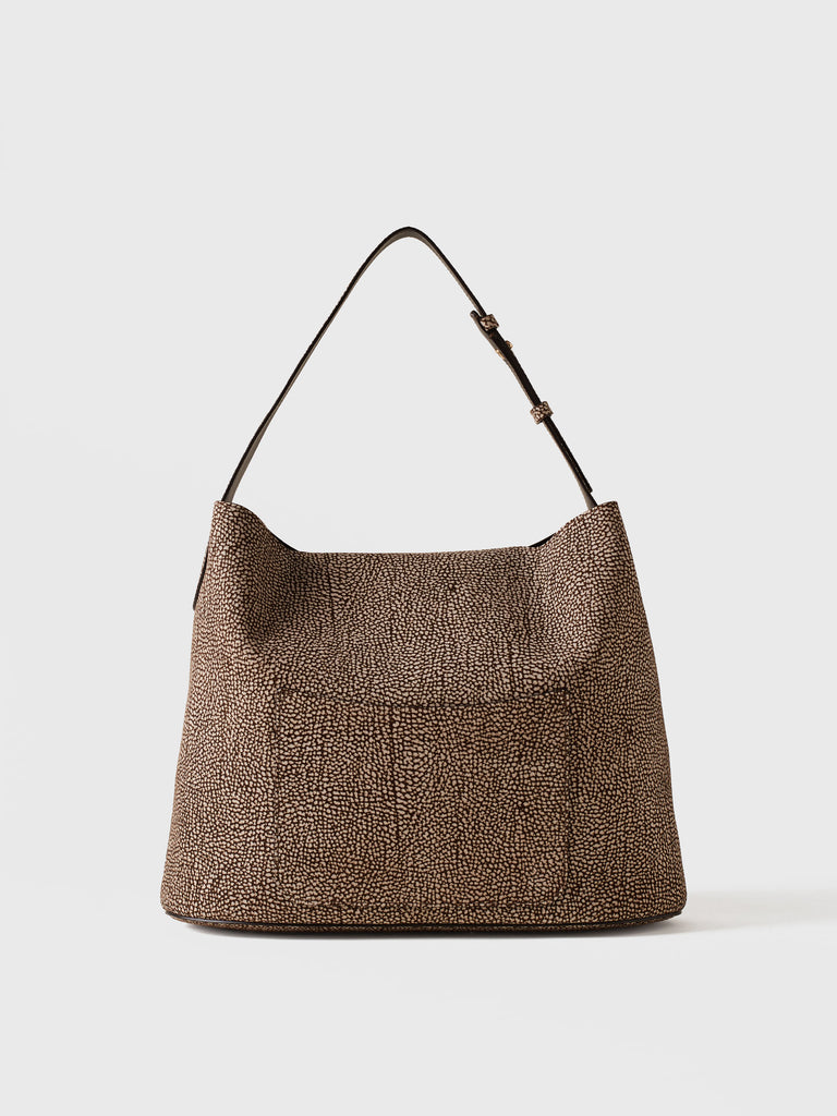 Borsa a spalla in Camoscio Op  - PREMIERE BORSA HOBO MEDIUM - Borbonese