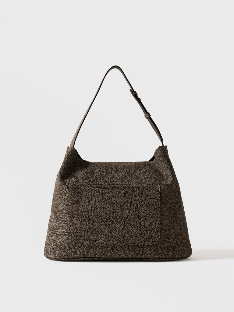 Borsa a spalla in Camoscio Op  - PREMIERE BORSA HOBO MEDIUM - Borbonese