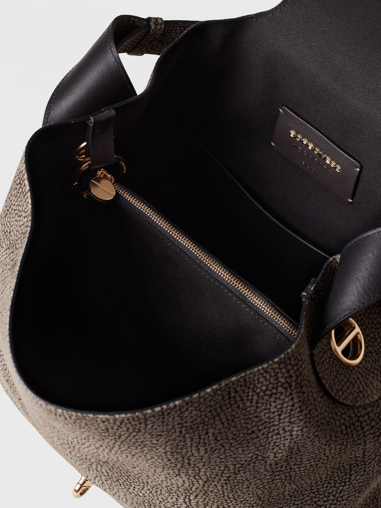 Borsa a spalla in Camoscio Op  - PREMIERE BORSA HOBO MEDIUM - Borbonese