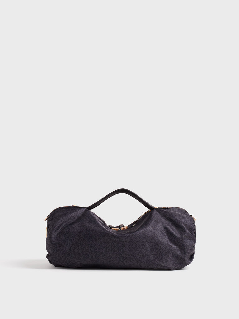 Borsa a tracolla in tessuto Op e Pelle - ACCADEMY BAULETTO SMALL - Borbonese