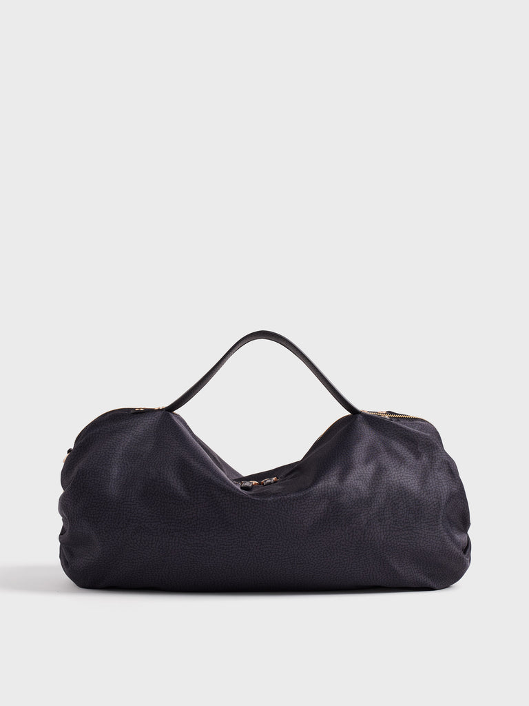 Borsa a tracolla in tessuto Op e Pelle - ACCADEMY BAULETTO LARGE - Borbonese
