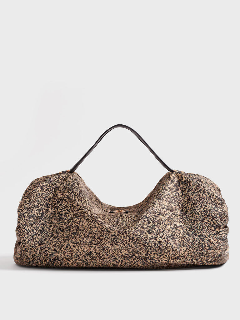 Borsone in tessuto Op e Pelle - ACCADEMY BAULETTO EXTRA-LARGE - Borbonese