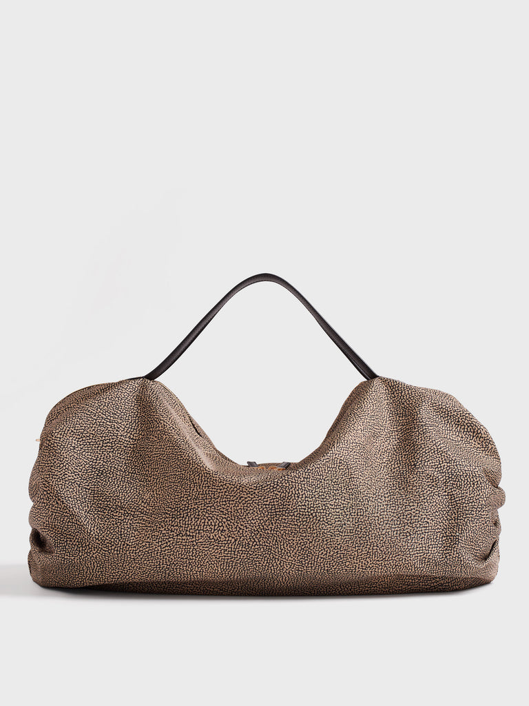 Borsone in tessuto Op e Pelle - ACCADEMY BAULETTO EXTRA-LARGE - Borbonese