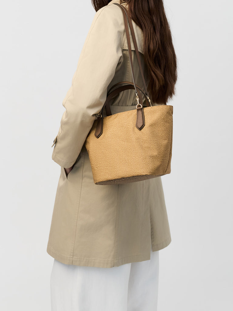 fabric handbag Op - ESCAPE SMALL SHOPPING BAG - Borbonese