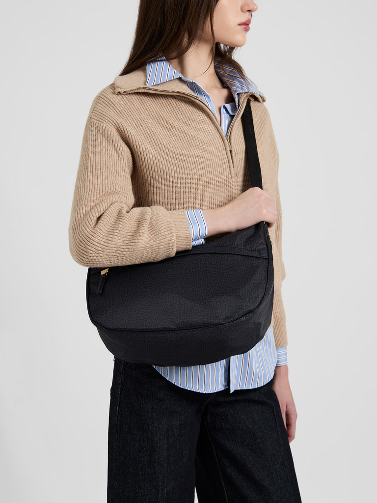 Borsa a tracolla in tessuto Op - B-CLUB LUNA BAG MIDDLE - Borbonese