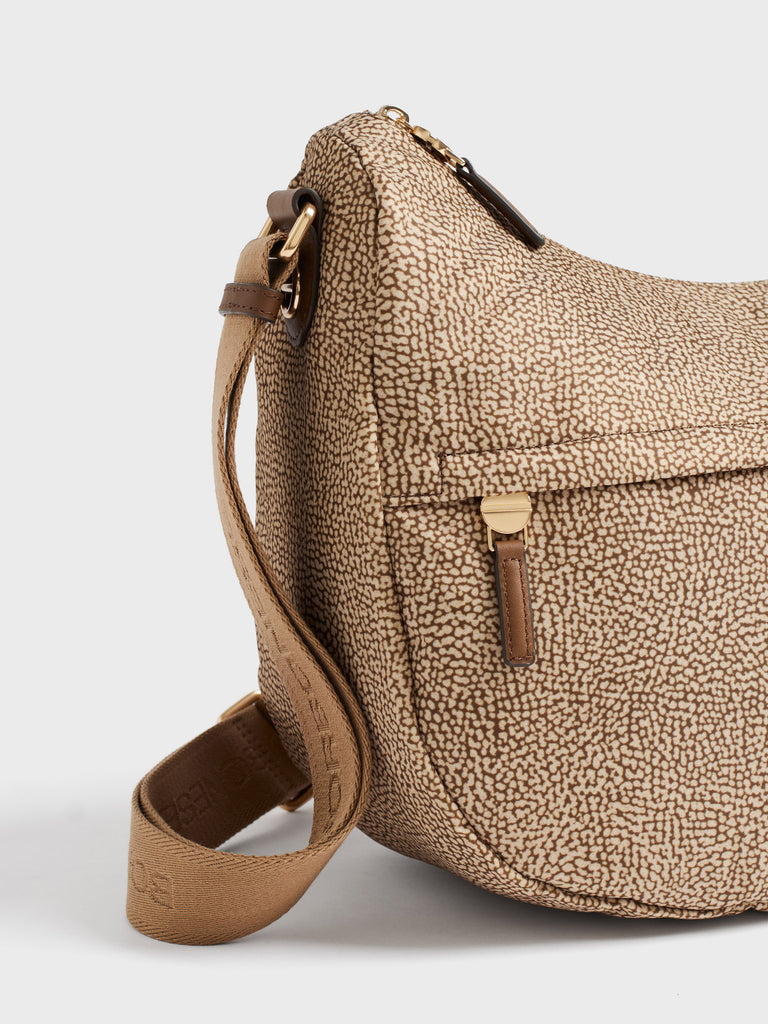 Borsa a tracolla in Tessuto riciclato Op - B-CLUB LUNA BAG MEDIUM - Borbonese