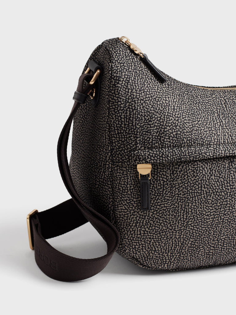 Borsa a tracolla in tessuto Op - B-CLUB LUNA BAG MEDIUM - Borbonese