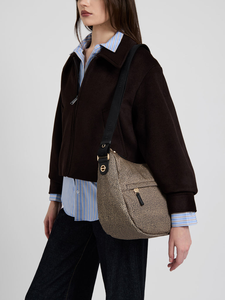 Borsa a tracolla in tessuto Op - B-CLUB LUNA BAG MEDIUM - Borbonese