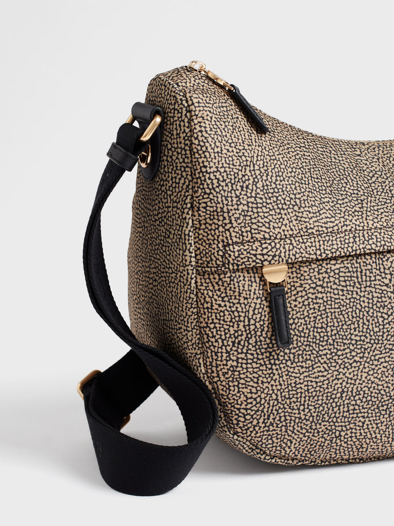 Borsa a tracolla in Tessuto riciclato Op - B-CLUB LUNA BAG MEDIUM - Borbonese